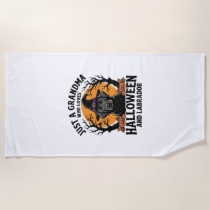 Grandma Halloween Labrador Funny Vintage_1 Beach Towel