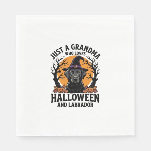 Grandma Halloween Labrador Funny Vintage_1 Napkins