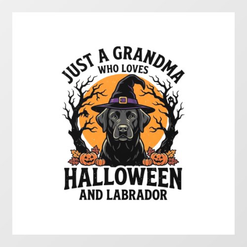 Grandma Halloween Labrador Funny Vintage_1 Window Cling