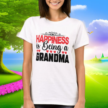 Grandma Happiness Word Art Cute T-shirt by DoodlesHolidayGifts at Zazzle