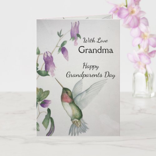 Grandma Happy Grandparents Day Hummingbird Card
