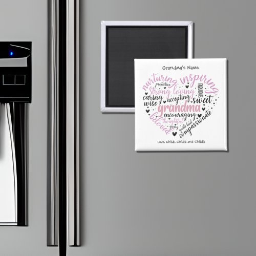 Grandma Heart Nurturing Beloved Customizable  Magnet