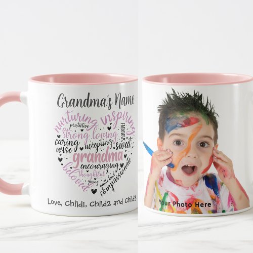 Grandma Heart Nurturing Beloved Customizable Photo Mug