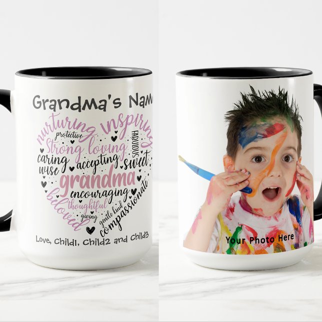 Grandma Heart Nurturing Beloved Customizable Photo Mug (Creator Uploaded)