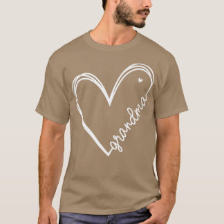 Grandma Heart Women For Christmas Mother's Day Bir T-Shirt