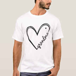 Grandma Heart Women For Christmas Mother's Day Bir T-Shirt