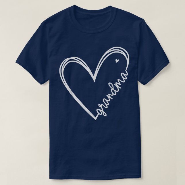Grandma Heart Women For Christmas Mother's Day Bir T-Shirt (Design Front)