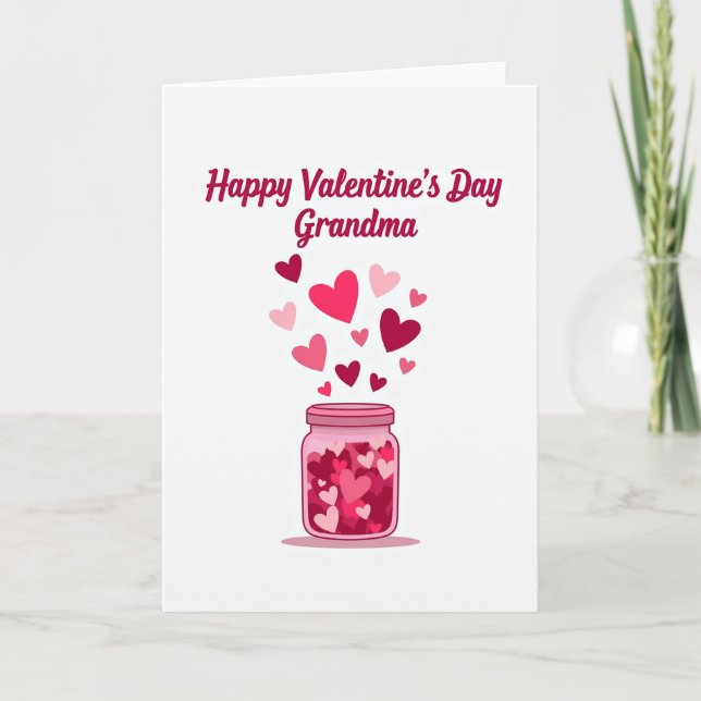 Grandma Hearts Glitter Texture Card (Front)