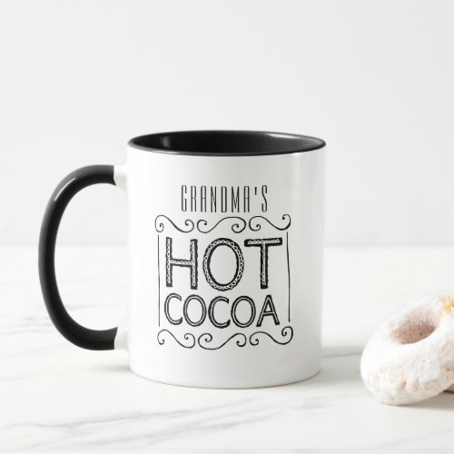 Grandma Hot Cocoa Monogrammed Mug