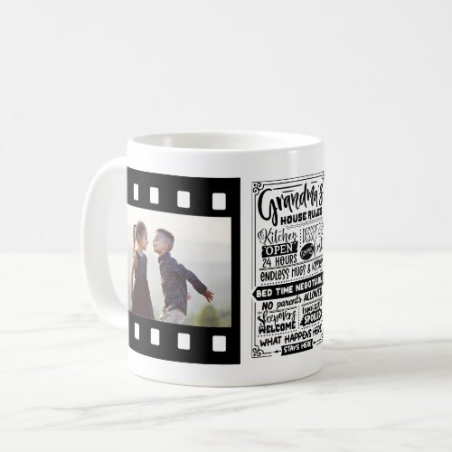 Grandma House Rules Photo Template Coffee Mug