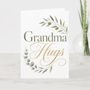 Grandma Hugs Love Botanical Card