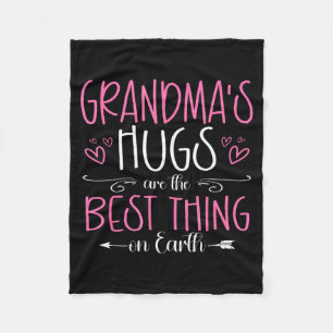 Grandma hugs quote for grandkids and family love fleece blanket