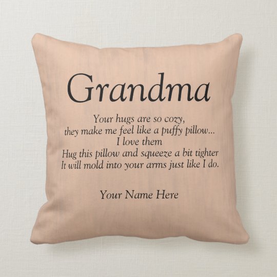 Grandma hugs so cozy like a throw pillow | Zazzle.com