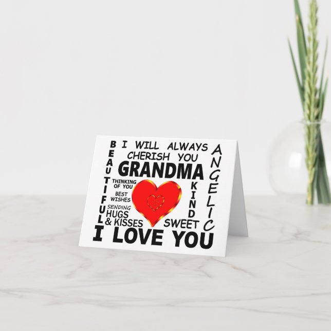 Grandma I Love You Card (Front)