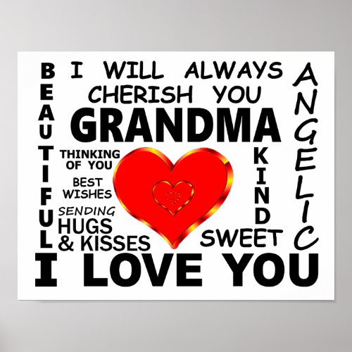 Grandma I Love You Poster