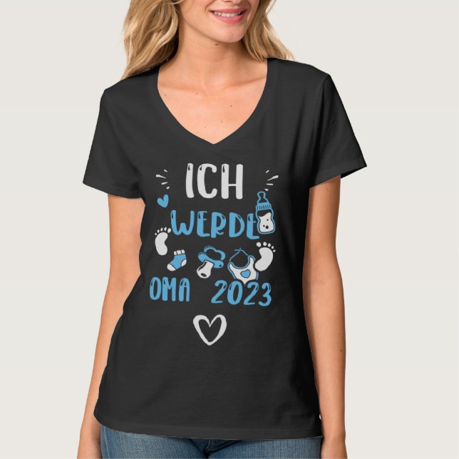Grandma Ich Werde Oma 2023  Baby Boy Sayings T-Shirt (Front)