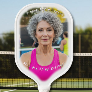 Grandma Image with Kitchen Saying Carbon Fiber Pickleball Paddle
