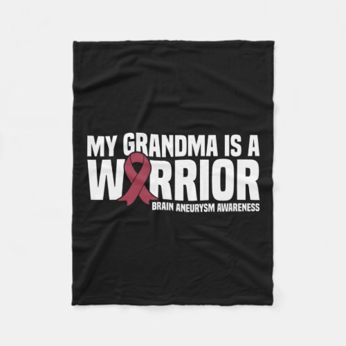 Grandma Is A Warrior Brain Aneurysm Awareness  Fleece Blanket