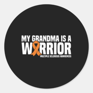 Grandma Is A Warrior Ms Multiple Sclerosis Awarene Classic Round Sticker