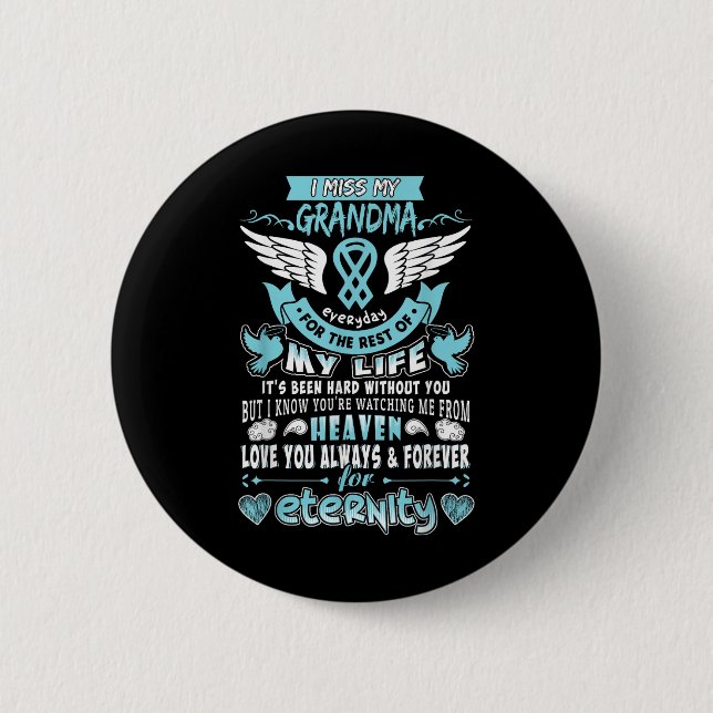 Grandma Is My Guardian Angel Missing Memorial Day  Button (Front)