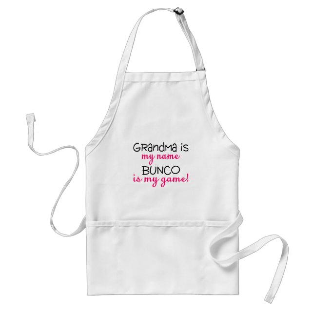 Grandma Is My Name Bunco Is My Game Adult Apron (Front)