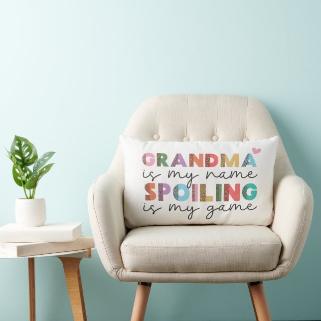 Grandma Is My Name Spoiling Is My Game Lumbar Pillow (Chair)