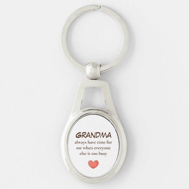 Grandma Is Not to Busy  Heart theme keychains (Front)