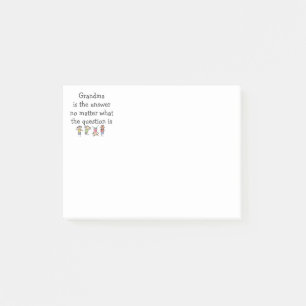 Grandma is the Answer Fun Kids Quote Post-it Notes