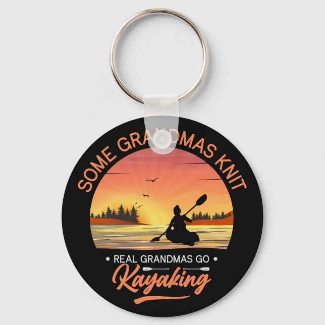 Grandma Kayaking Keychain (Front)