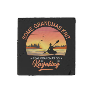 Grandma Kayaking Stone Magnet
