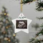 Grandma Keepsake Christmas Pregnancy Announcement Ceramic Ornament<br><div class="desc">It's always a good time to share this exciting news with your nearest and dearest. Perfect Christmas gift idea for the grandma to be with ultrasound photo. Customize this unique announcement display, add your details and let everyone know about this special news. Great gift for new parents and baby showers....</div>