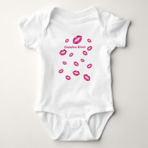 Grandma Kisses Red Lips Baby Bodysuit