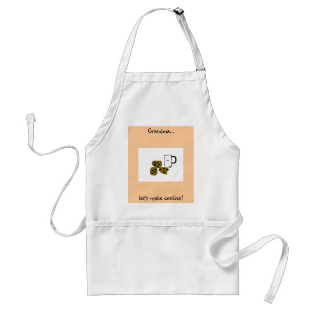 Grandma...let's make cookies! adult apron (Front)