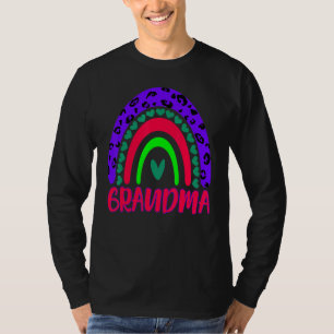Grandma Life Leopard Rainbow Cheetah Print Grandma T-Shirt