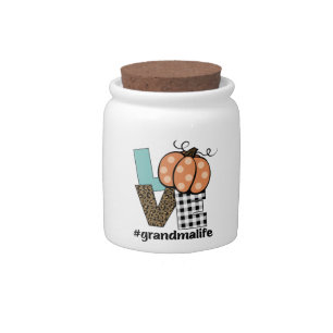 Grandma Life Pumpkin Love Candy Jar