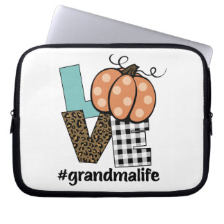 Grandma Life Pumpkin Love Laptop Sleeve