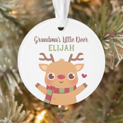 Grandma Little Deer Personalized Christmas Ornament