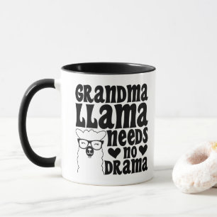 Grandma Llama Needs No Drama Cute Granny Humorous Mug
