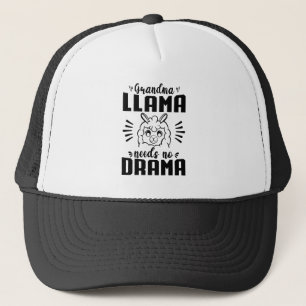 Grandma Llama Needs No Drama Cute Llama Birthday Trucker Hat