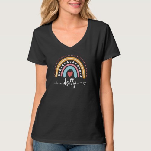 Grandma Lolly  For Grandma Cute Oma Rainbow Mother T_Shirt
