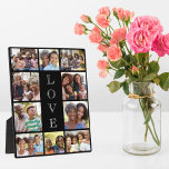 Grandma Love 10 Photo Collage Black Plaque<br><div class="desc">A black photo collage plaque to celebrate the best grandma ever. Personalize with 10 photos of her grandchildren,  children and other family members. "LOVE" is written down the middle in elegant white text.</div>