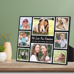 Grandma Love You Photo Collage Black Plaque<br><div class="desc">Give Grandma a keepsake she'll treasure with this custom photo collage plaque. Personalize with eight family photos of grandchildren, children, pets, etc., in white frames against a black background. You can also customize the expression to "I Love You" or "We Love You, " whether she is called "Grandma, " "Nana,...</div>