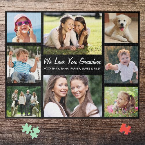 Grandma Love You Photo Collage Jigsaw Puzzle