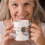 Grandma Love You Photos Hearts Coffee Mug<br><div class="desc">Celebrate grandma with this custom photo design. You can add two photos of the grandchildren into heart-shaped frames, personalize the expression to "I Love You" or "We Love You, " and personalize whether she is addressed as grandma, nana, abuela, etc. You can also add her grandchildren's names and the year....</div>