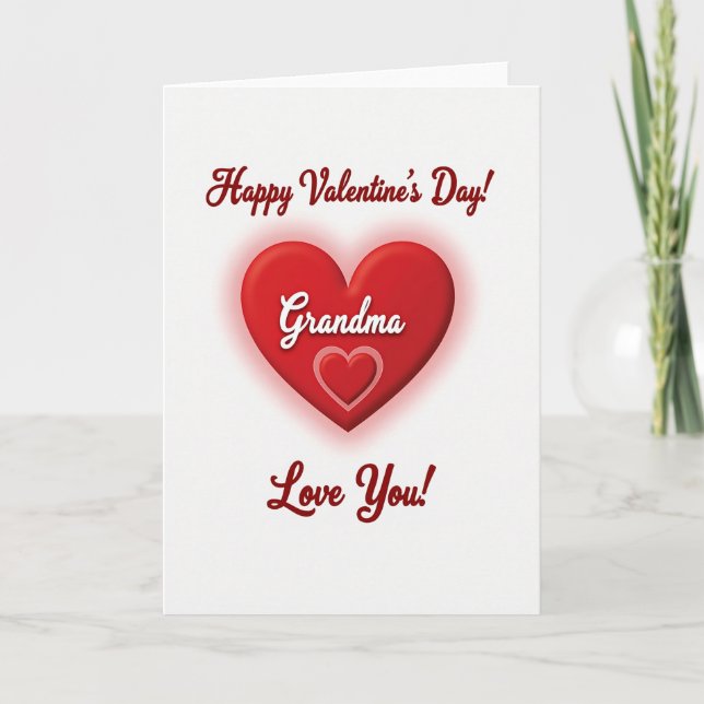 Grandma Love You Valentines Day Card (Front)