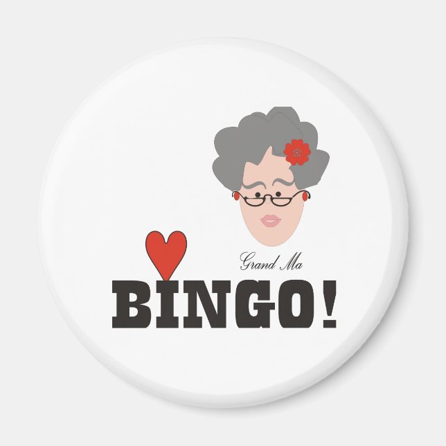 Grandma Loves Bingo Magnet (Front)
