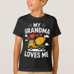 Grandma loves cement truck grandson family mothers T-Shirt