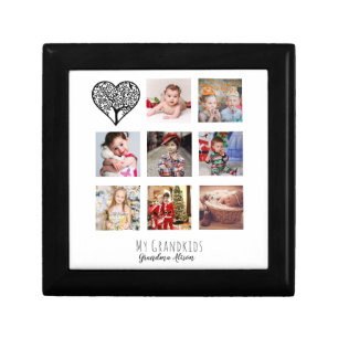 Grandma Loves Her Family Tree Photo Collage Gift Box