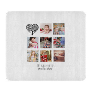 Grandma Loves Her Family Tree Photo Collage Gift Cutting Board