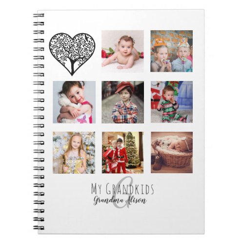Grandma Loves Her Family Tree Photo Collage Gift Notebook